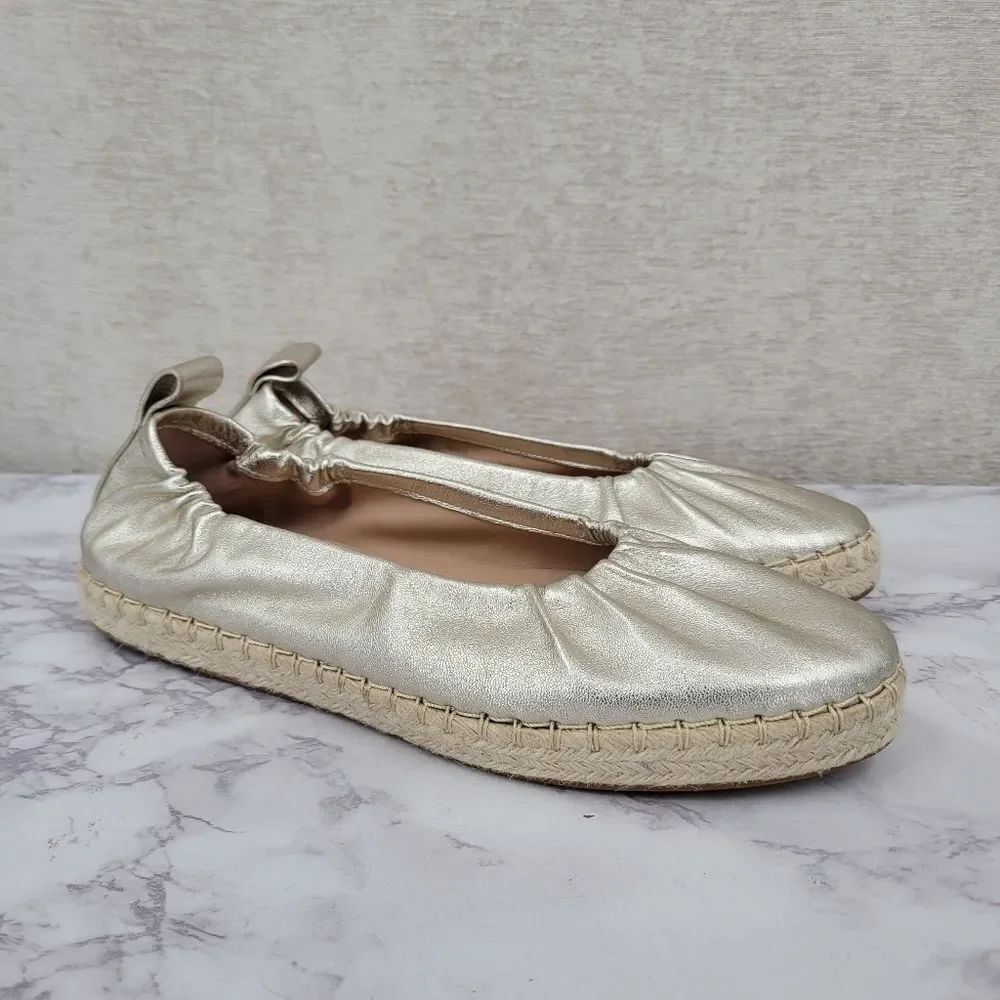 Cole Haan Women's Cloudfeel Seaboard Ballet Flats Gold Espadrille Flats Loafers